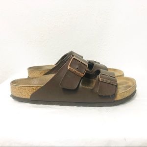 Dark brown Arizona Birkenstock sandals